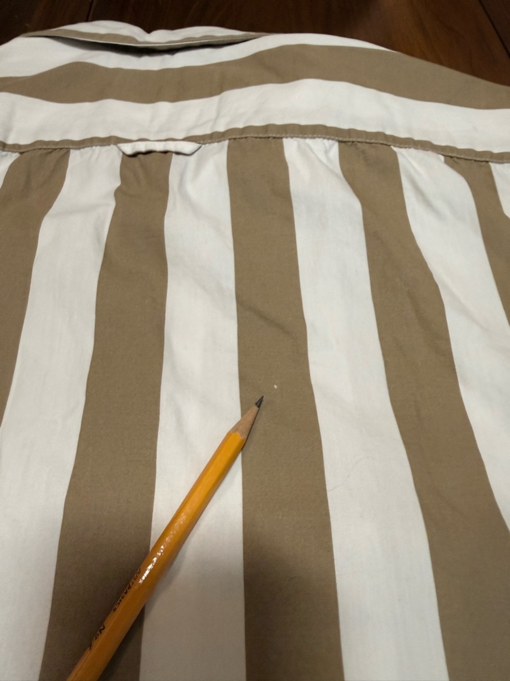 Denim & Flower Brown and White Striped Shirt men’s large cotton - Picture 8 of 10